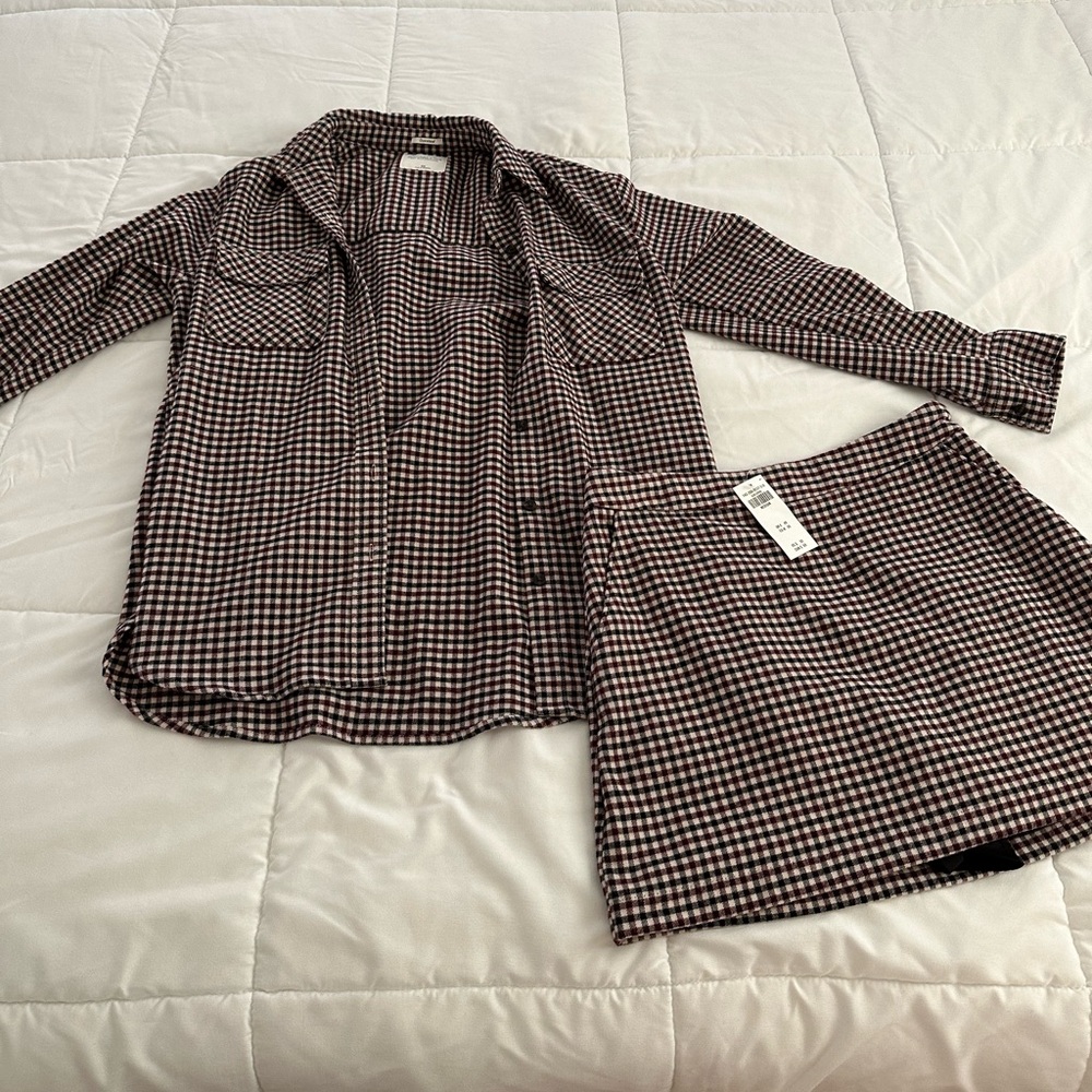 A&F Plaid Set, Flannel and Skort